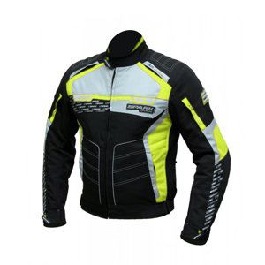 Pánska textilná moto bunda Spark Mizzen čierna-fluo - 6XL