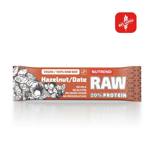 Proteinová tyčinka Nutrend Raw Protein Bar 50g lieskový orech + datle
