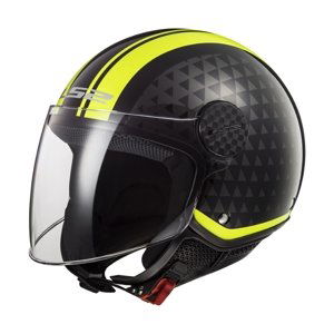 Moto prilba LS2 OF558 Sphere Lux Crush Black H-V Yellow - S (55-56)