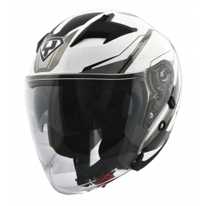 Moto prilba Yohe 878-1M Graphic biela - S (55-56)