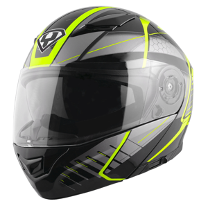 Výklopná moto prilba Yohe 950-16 black-fluo green - S (55-56)