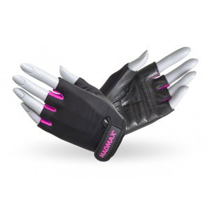 Fitness rukavice MadMax Rainbow čierno-ružová - M