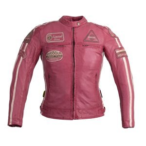 Dámska kožená moto bunda W-TEC Sheawen Lady Pink ružová - XXL