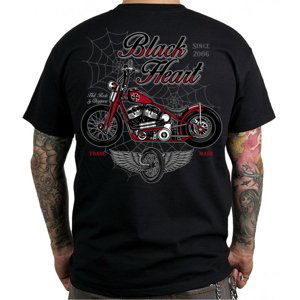 Tričko BLACK HEART Red Baron Chopper čierna - 3XL