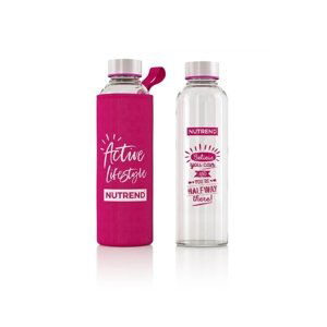 Sklenená flaša s termo obalom Nutrend Active Lifestyle 500 ml ružová