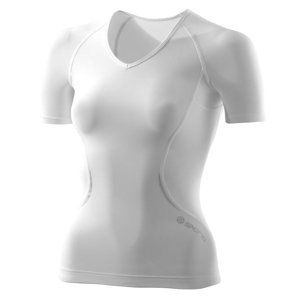 Dámske kompresné tričko Skins Top with V Neck biela - SH