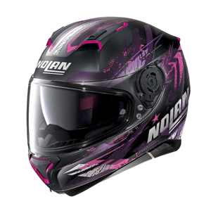 Moto prilba Nolan N87 Carnival N-Com Flat Black-Purple - S (55-56) - Záruka 5 rokov