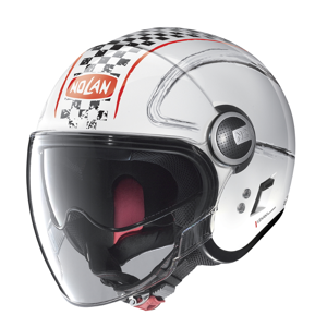 Moto prilba Nolan N21 Visor Getaway Metal White-Red - M (57-58) - Záruka 5 rokov