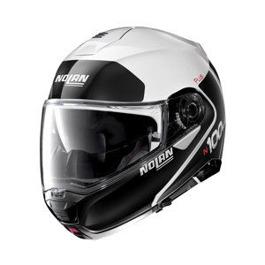 Moto prilba Nolan N100-5 Plus Distinctive N-Com P/J Metal White - L (59-60)