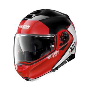 Moto prilba Nolan N100-5 Plus Distinctive N-Com P/J Glossy Black-Red - L (59-60)