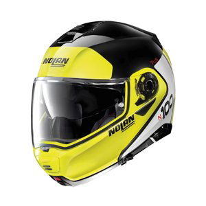 Moto prilba Nolan N100-5 Plus Distinctive N-Com P/J Glossy Black-Fluo - XXL (63-64) - Záruka 5 rokov