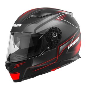 Moto prilba Cassida Apex Fusion čierna matná/červená fluo/biela - XS (53-54)