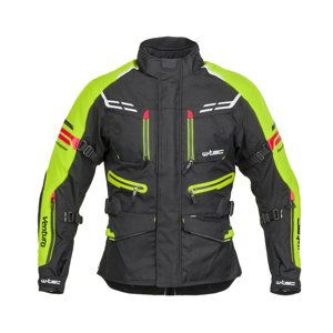 Pánska moto bunda W-TEC Ventura čierna-fluo žltá - 4XL