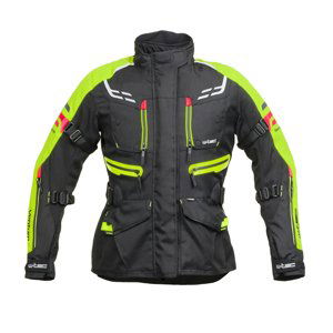 Dámska moto bunda W-TEC Ventura Lady čierna-fluo žltá - S