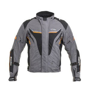 Pánska moto bunda W-TEC Brandon čierno-šedo-oranžová - 3XL