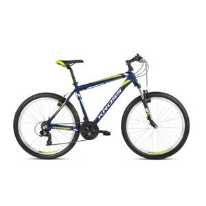 Horský bicykel Kross Hexagon 26" - model 2021 tmavo modrá/biela/limetková - M (19'') - Záruka 10 rokov