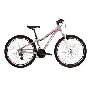 Dámsky horský bicykel Kross Lea 2.0 27,5" - model 2020 strieborná/ružová/biela - XS (15")