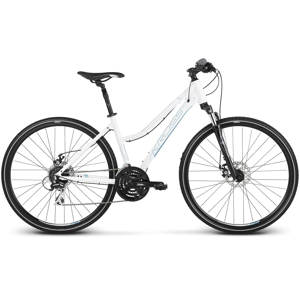 Dámsky crossový bicykel Kross Evado 4.0 28" - model 2020 bielo-modrá - L (19") - Záruka 10 rokov