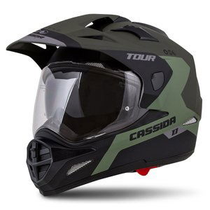 Moto prilba Cassida Tour 1.1 Spectre zelená army matná/šedá/čierna - XXL (63-64)