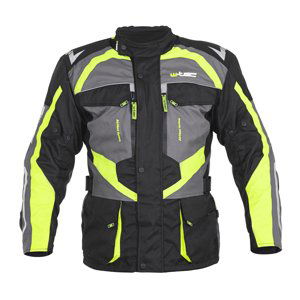 Pánska moto bunda W-TEC Burdys Evo čierno-šedo-zelená - 3XL