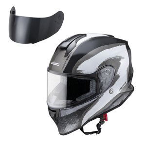 Moto prilba W-TEC Integra Graphic black-white - S (55-56)