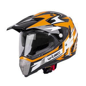 Moto prilba W-TEC Dualsport Black-Fluo Orange - XS (53-54)