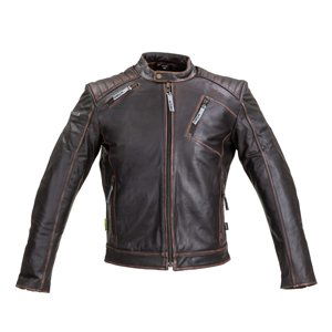 Kožená moto bunda W-TEC Embracer Vintage Dark Brown - S