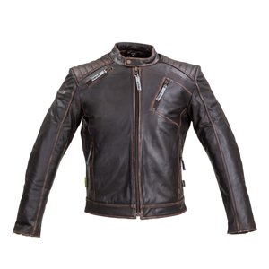 Kožená moto bunda W-TEC Embracer Vintage Dark Brown - L