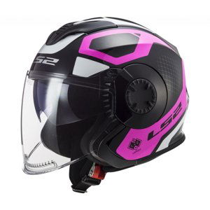 Moto prilba LS2 OF570 Verso Marker Matt Black Violet - S (55-56)