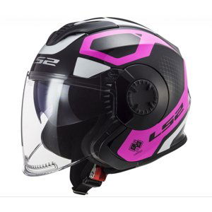 Moto prilba LS2 OF570 Verso Marker Matt Black Violet - M (57-58)