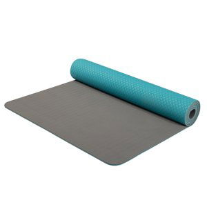 Dvojvrstvová podložka Yate Yoga Mat TPE tyrkysovo-šedá