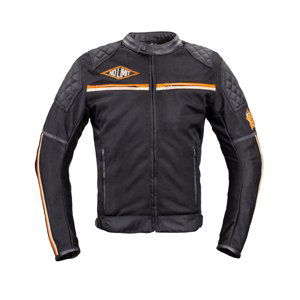 Pánska moto bunda W-TEC 2Stripe čierno-béžovo-oranžová - XL