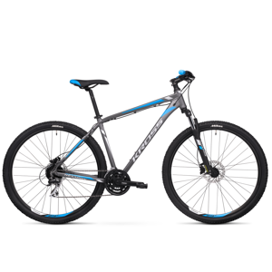 Horský bicykel Kross Hexagon 5.0 29" - model 2021 grafitová/strieborná/modrá - M (19'') - Záruka 10 rokov