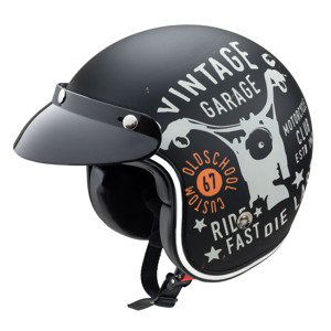 Moto prilba W-TEC Café Racer Vintage Garage - M (57-58)