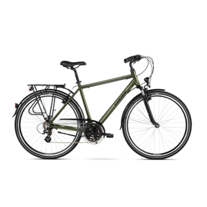 Pánsky trekingový bicykel Kross Trans 2.0 28" SR - model 2021 khaki/čierna - S (17'') - Záruka 10 rokov