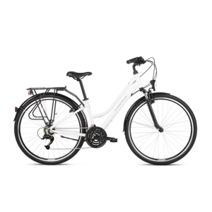 Dámsky trekingový bicykel Kross Trans 1.0 28" SR - model 2021 biela/šedá - S (15")