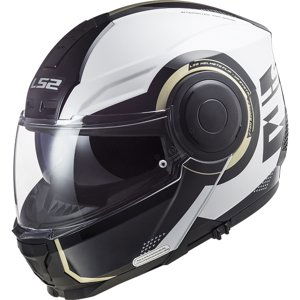 Výklopná moto prilba LS2 FF902 Scope Arch Gloss White Titanium - S (55-56)