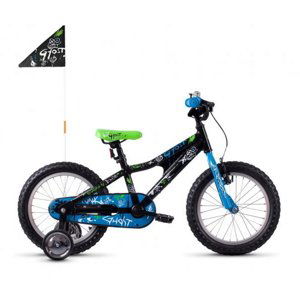 Detský bicykel Ghost Powerkid 16" Black / Blue - Záruka 10 rokov