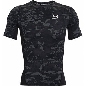 Pánske kompresné tričko Under Armour HG Armour Camo Comp SS Black - XL