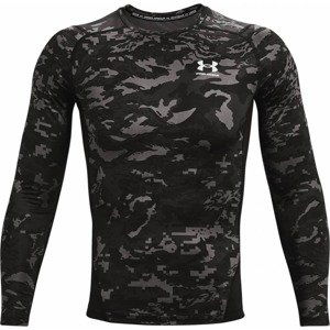 Pánske kompresné tričko Under Armour HG Armour Camo Comp LS Black - XXL