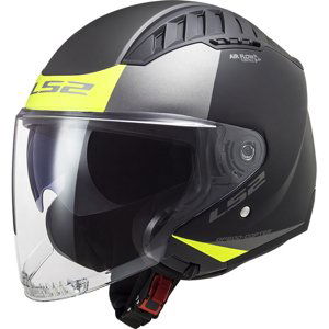 Moto prilba LS2 OF600 Copter Urbane Matt Black H-V Yellow - XS (53-54)