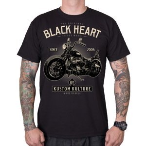 Tričko BLACK HEART Motorcycle čierna - XXL