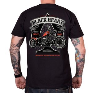 Tričko BLACK HEART Orange Chopper čierna - XL