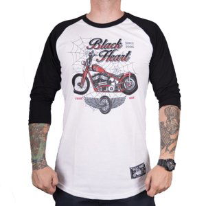 Tričko s dlhým rukávom BLACK HEART Red Baron Chopper biela - XXL