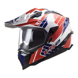 Enduro helma LS2 MX701 Explorer Atlantis Glossy Red White Blue - XXL (63-64)