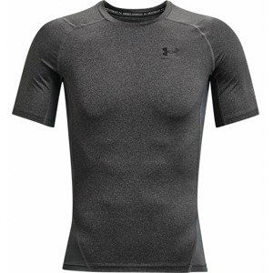 Pánske kompresné tričko Under Armour HG Armour Comp SS Carbon Heather - 3XL