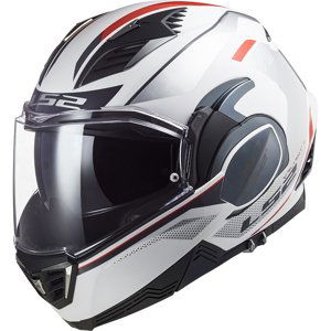 Výklopná moto prilba LS2 FF900 Valiant II Hub P/J Gloss White Silver - S (55-56) - Záruka 5 rokov