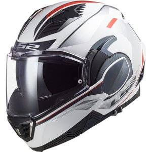 Výklopná moto prilba LS2 FF900 Valiant II Hub P/J Gloss White Silver - M (57-58) - Záruka 5 rokov