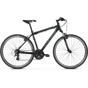 Pánsky crossový bicykel Kross Evado 2.0 28" - model 2022 čierno-modrá s potlačou - L (21'')