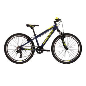 Juniorský bicykel Kross Dust JR 1.0 24" - model 2022 tmavo modro-limetková - 12"